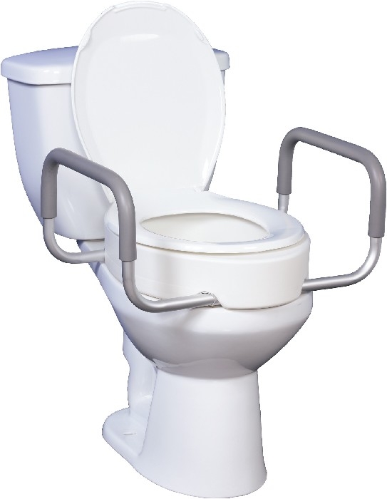 Siège de toilette allongé avec appui-bras 3.5"