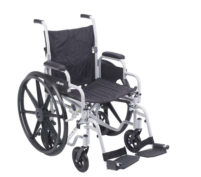 Fauteuil roulant Poly-Fly haute résistance et léger, combiné à une chaise de transport Flyweight