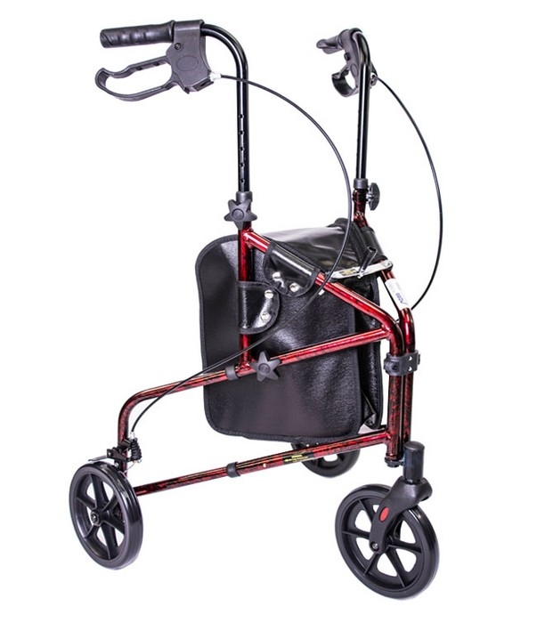 Déambulateur 3 roues en aluminium rouge - MOBB