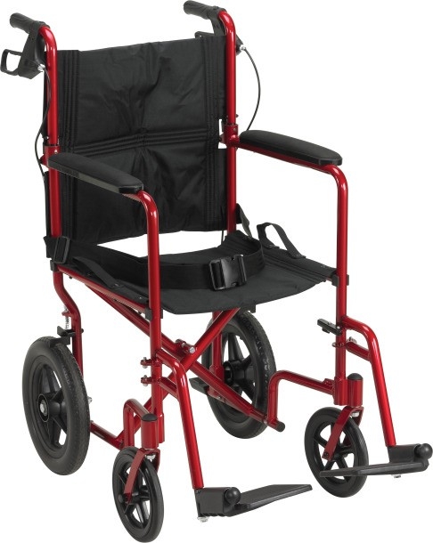 Fauteuil de transport X-light avec poignée de freins bleu Drive